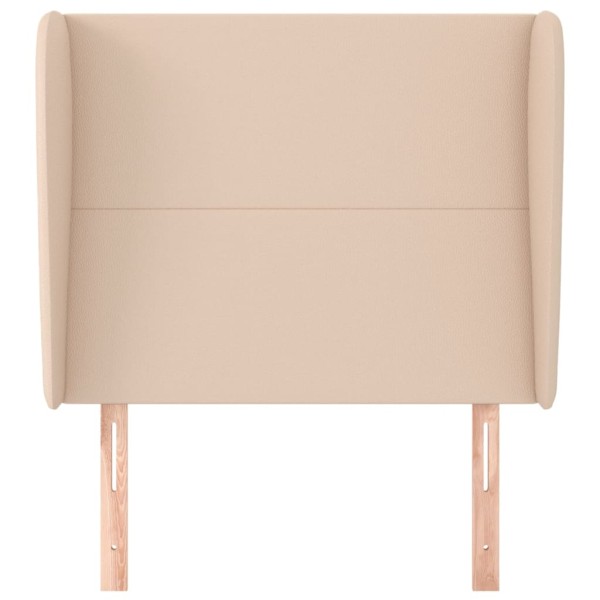 Cabecero con orejas cuero sintético capuchino 103x23x118/128 cm Cabecero con orejas cuero sintético capuchino 103x23x118/128 cm