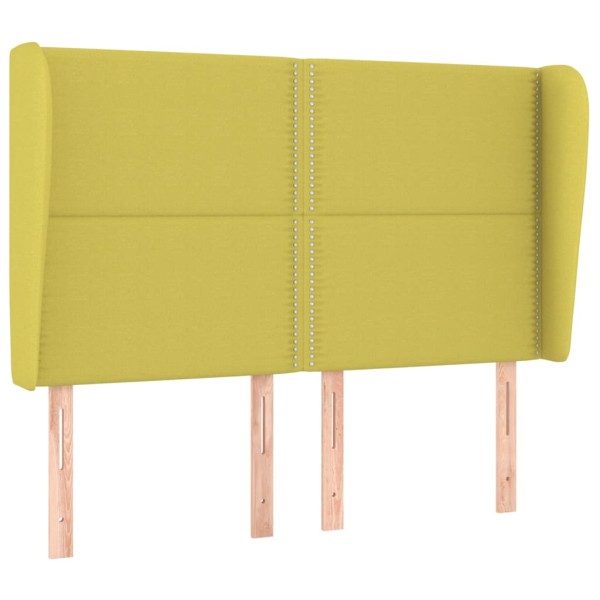 Cabecero con orejas de tela verde 147x23x118/128 cm Cabecero con orejas de tela verde 147x23x118/128 cm
