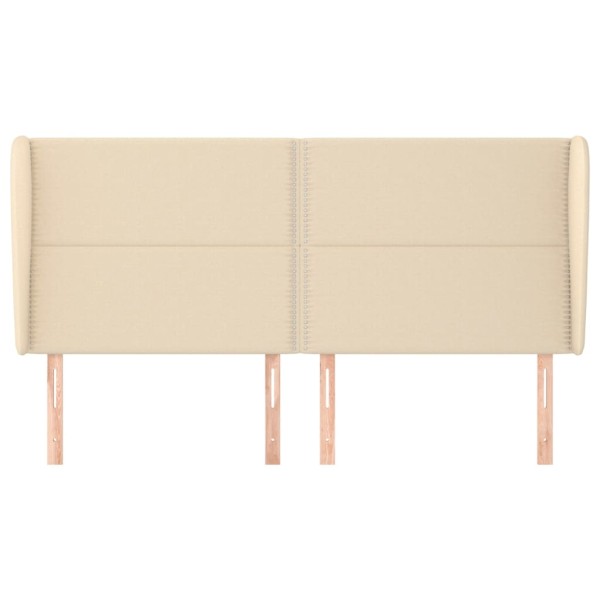 Cabecero con orejas de tela color crema 183x23x118/128 cm Cabecero con orejas de tela color crema 183x23x118/128 cm