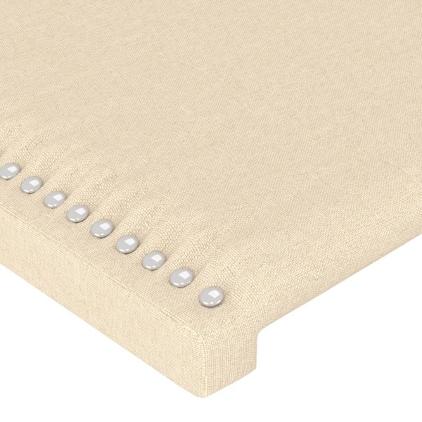 Cabecero con orejas de tela color crema 183x23x118/128 cm Cabecero con orejas de tela color crema 183x23x118/128 cm