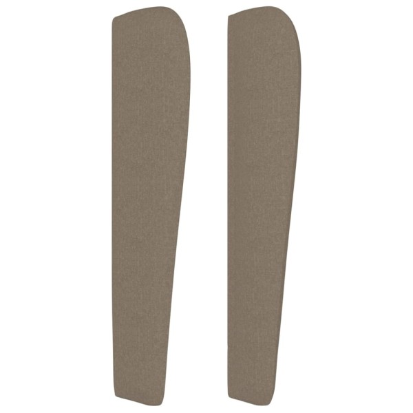 Cabecero con orejas de tela gris taupe 203x23x118/128 cm Cabecero con orejas de tela gris taupe 203x23x118/128 cm