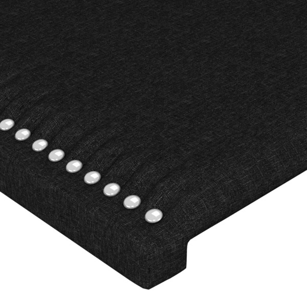 Cabecero con orejas de tela negro 203x23x118/128 cm Cabecero con orejas de tela negro 203x23x118/128 cm