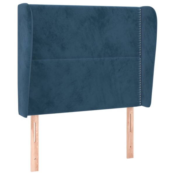 Cabecero con orejas de terciopelo azul oscuro 93x23x118/128 cm Cabecero con orejas de terciopelo azul oscuro 93x23x118/128 cm