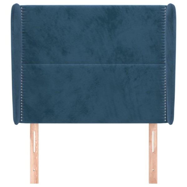 Cabecero con orejas de terciopelo azul oscuro 93x23x118/128 cm Cabecero con orejas de terciopelo azul oscuro 93x23x118/128 cm