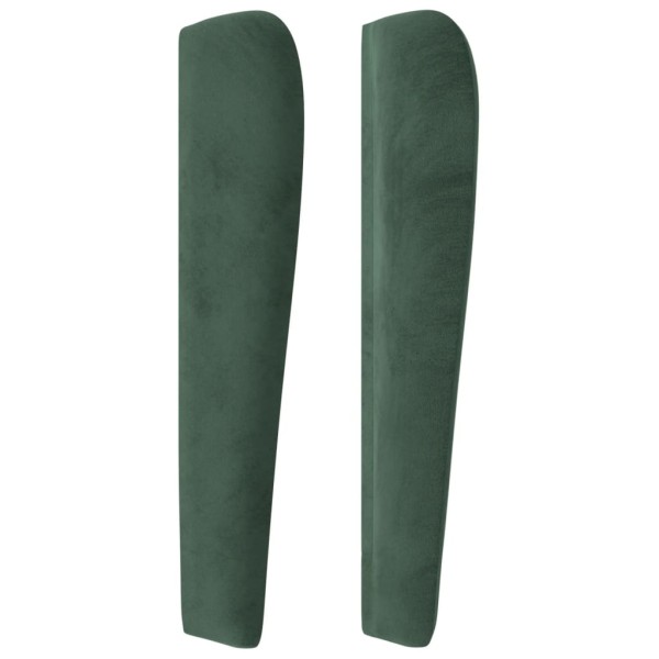 Cabecero con orejas de terciopelo verde oscuro 83x23x118/128 cm Cabecero con orejas de terciopelo verde oscuro 83x23x118/128 cm