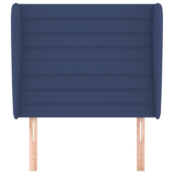Cabecero con orejas de tela azul 83x23x118/128 cm Cabecero con orejas de tela azul 83x23x118/128 cm