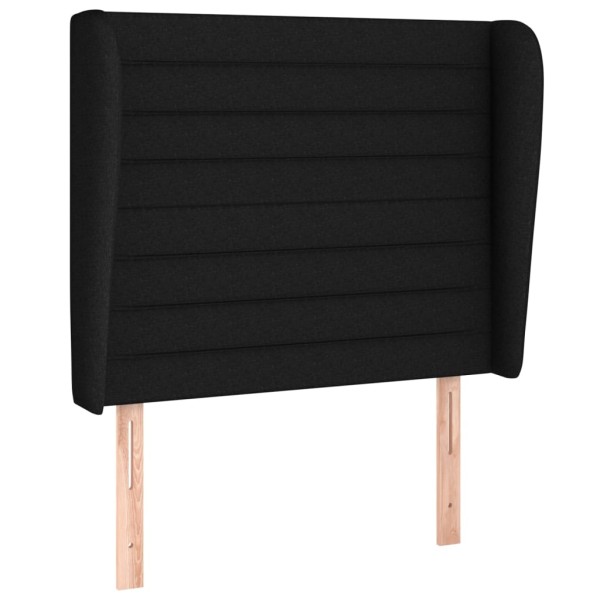 Cabecero con orejas de tela negro 103x23x118/128 cm Cabecero con orejas de tela negro 103x23x118/128 cm