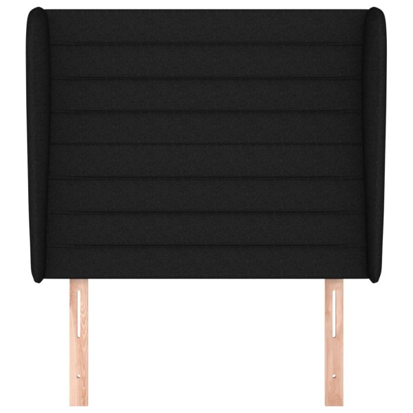 Cabecero con orejas de tela negro 103x23x118/128 cm Cabecero con orejas de tela negro 103x23x118/128 cm