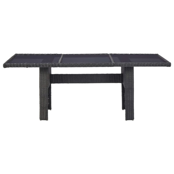 idaXL Juego de comedor de jardín 9 piezas ratán sintético negro