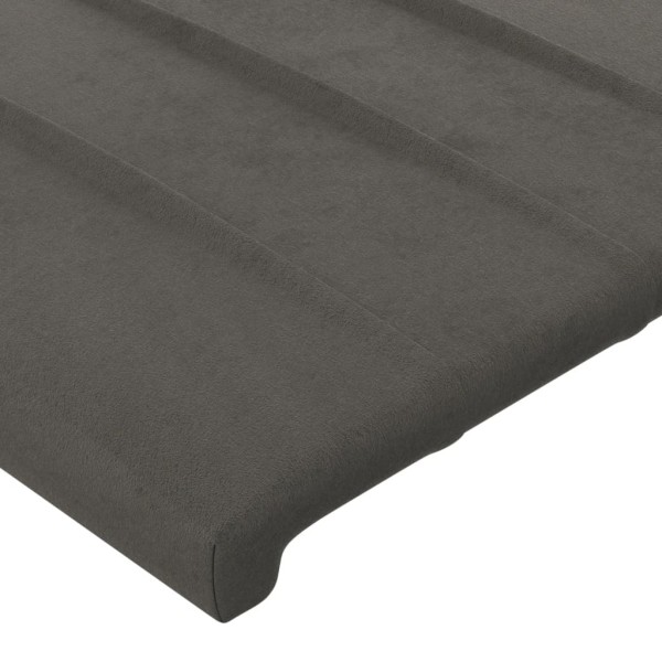 Cabecero con orejas de terciopelo gris oscuro 163x23x118/128 cm Cabecero con orejas de terciopelo gris oscuro 163x23x118/128 cm