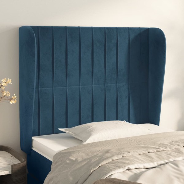 Cabecero con orejas de terciopelo azul oscuro 83x23x118/128 cm Cabecero con orejas de terciopelo azul oscuro 83x23x118/128 cm
