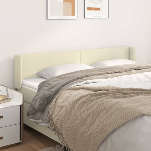 Cabecero de cuero sintético color crema 163x16x78/88 cm Cabecero de cuero sintético color crema 163x16x78/88 cm