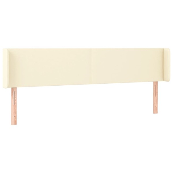 Cabecero de cuero sintético color crema 163x16x78/88 cm Cabecero de cuero sintético color crema 163x16x78/88 cm