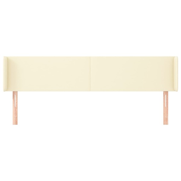Cabecero de cuero sintético color crema 163x16x78/88 cm Cabecero de cuero sintético color crema 163x16x78/88 cm