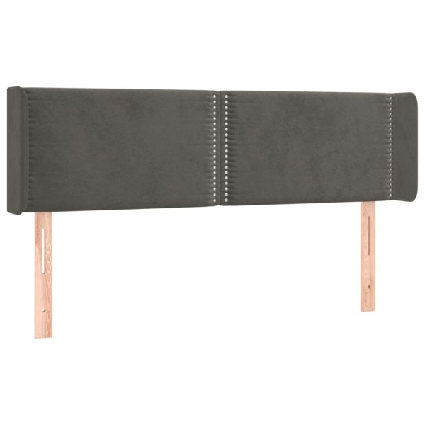 Cabecero de terciopelo gris oscuro 147x16x78/88 cm Cabecero de terciopelo gris oscuro 147x16x78/88 cm