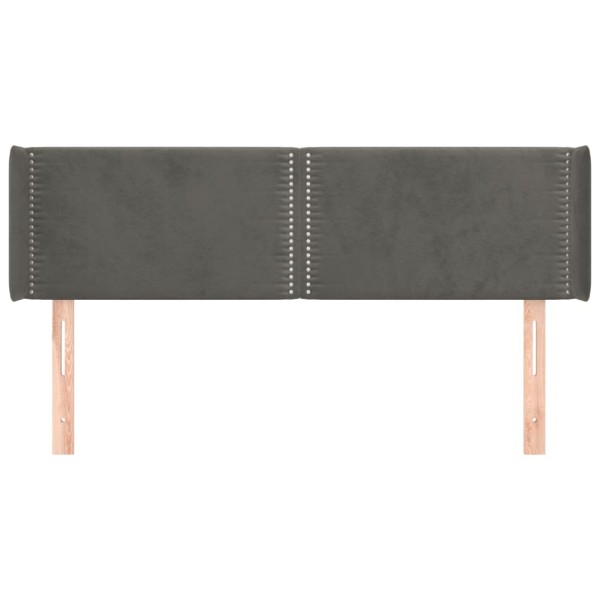 Cabecero de terciopelo gris oscuro 147x16x78/88 cm Cabecero de terciopelo gris oscuro 147x16x78/88 cm