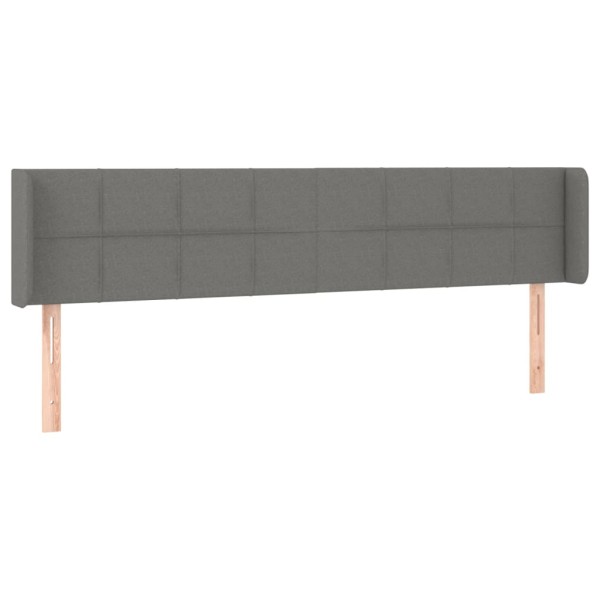 Cabecero de tela gris oscuro 203x16x78/88 cm Cabecero de tela gris oscuro 203x16x78/88 cm