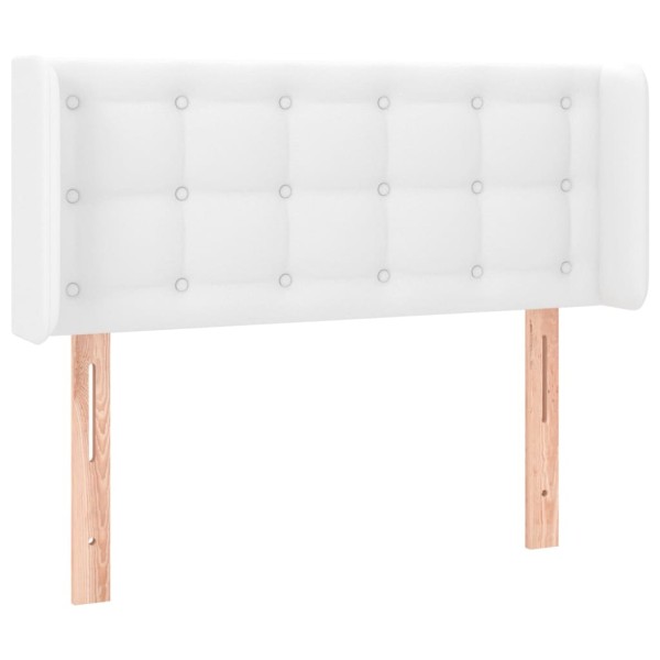 Cabecero de cuero sintético blanco 83x16x78/88 cm Cabecero de cuero sintético blanco 83x16x78/88 cm