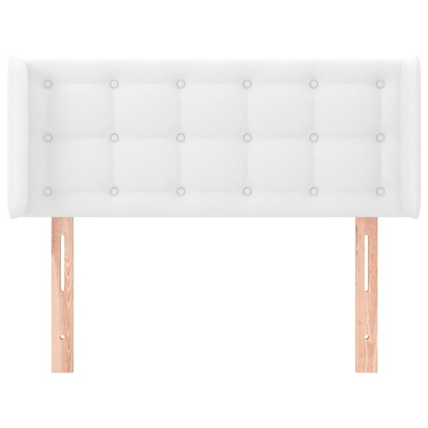 Cabecero de cuero sintético blanco 83x16x78/88 cm Cabecero de cuero sintético blanco 83x16x78/88 cm