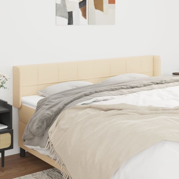 Cabecero de tela color crema 163x16x78/88 cm Cabecero de tela color crema 163x16x78/88 cm