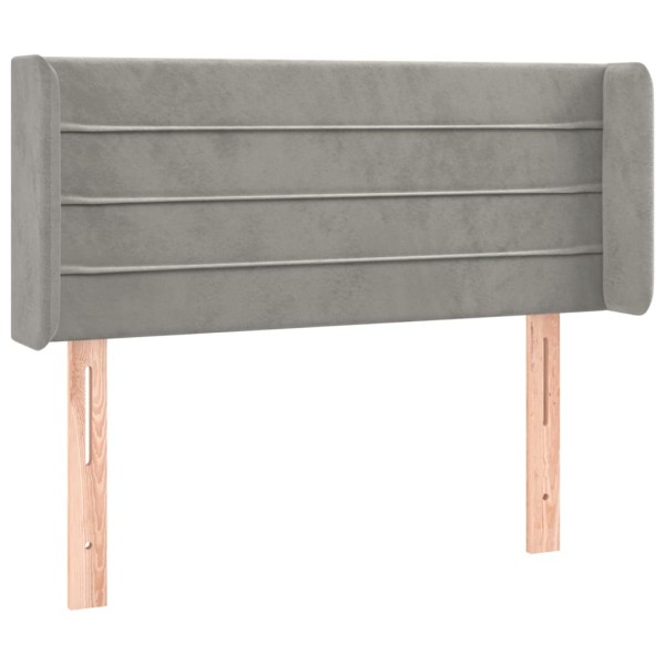 Cabecero de terciopelo gris claro 93x16x78/88 cm Cabecero de terciopelo gris claro 93x16x78/88 cm