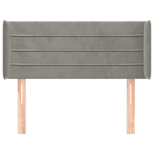 Cabecero de terciopelo gris claro 93x16x78/88 cm Cabecero de terciopelo gris claro 93x16x78/88 cm