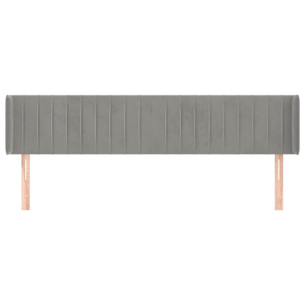 Cabecero de terciopelo gris claro 183x16x78/88 cm Cabecero de terciopelo gris claro 183x16x78/88 cm