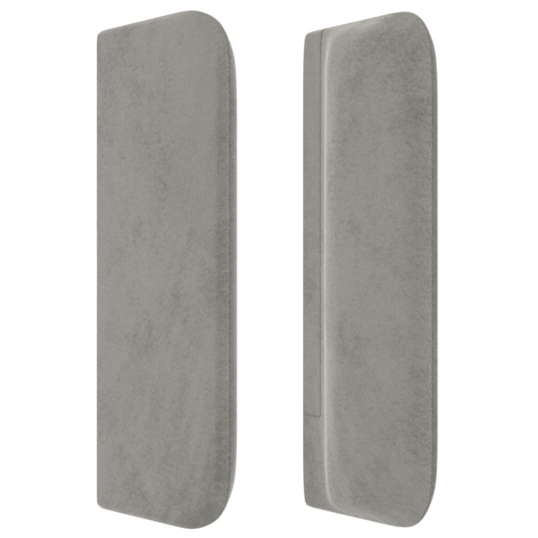 Cabecero de terciopelo gris claro 183x16x78/88 cm Cabecero de terciopelo gris claro 183x16x78/88 cm