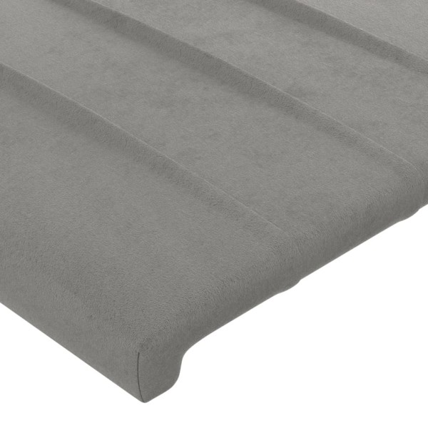 Cabecero de terciopelo gris claro 183x16x78/88 cm Cabecero de terciopelo gris claro 183x16x78/88 cm