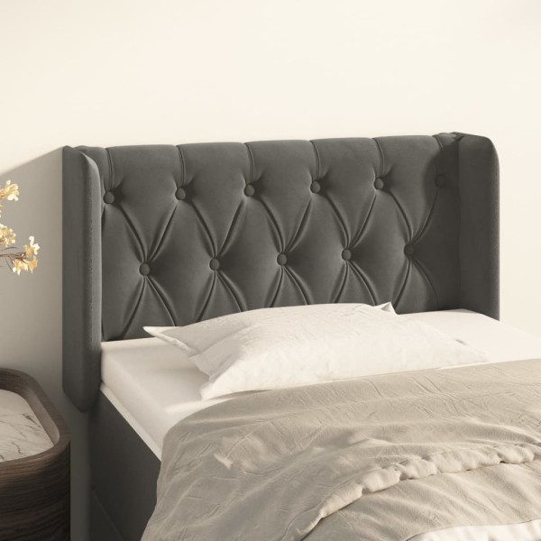 Cabecero de terciopelo gris oscuro 83x16x78/88 cm Cabecero de terciopelo gris oscuro 83x16x78/88 cm