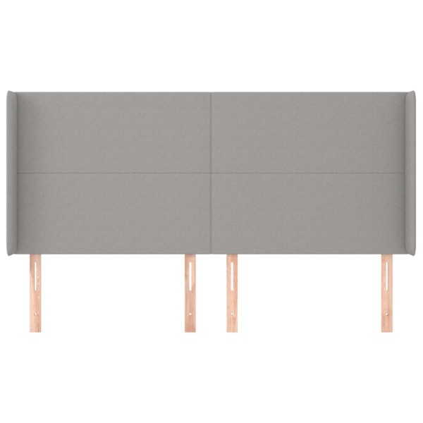 Cabecero con orejas de tela gris claro 203x16x118/128 cm Cabecero con orejas de tela gris claro 203x16x118/128 cm
