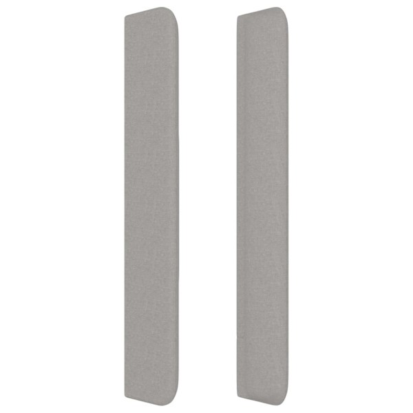 Cabecero con orejas de tela gris claro 203x16x118/128 cm Cabecero con orejas de tela gris claro 203x16x118/128 cm