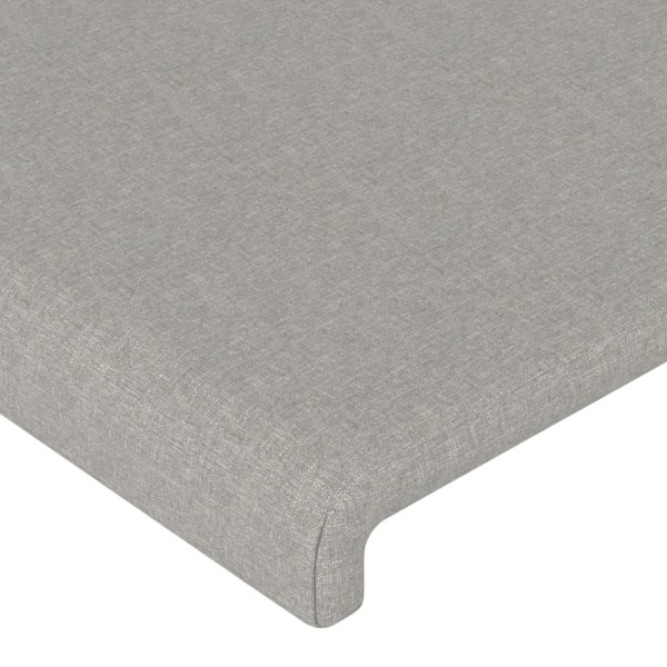 Cabecero con orejas de tela gris claro 203x16x118/128 cm Cabecero con orejas de tela gris claro 203x16x118/128 cm