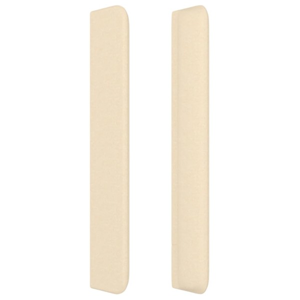 Cabecero con orejas de tela color crema 163x16x118/128 cm Cabecero con orejas de tela color crema 163x16x118/128 cm