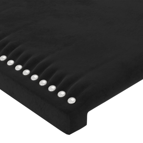 Cabecero con orejas de terciopelo negro 183x16x118/128 cm Cabecero con orejas de terciopelo negro 183x16x118/128 cm