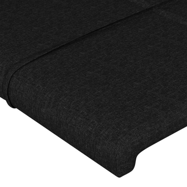 Cabecero con orejas de tela negro 83x16x118/128 cm Cabecero con orejas de tela negro 83x16x118/128 cm
