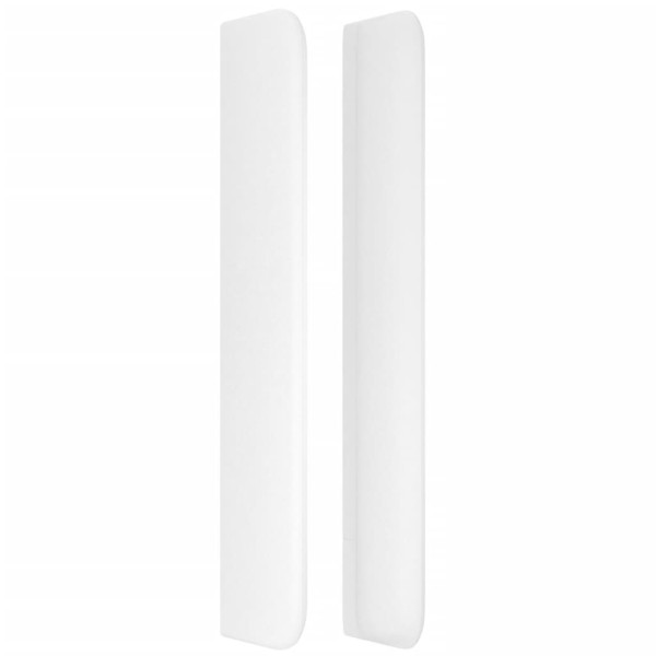 Cabecero con orejas de cuero sintético blanco 103x16x118/128 cm Cabecero con orejas de cuero sintético blanco 103x16x118/128 cm