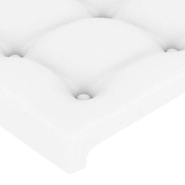 Cabecero con orejas de cuero sintético blanco 103x16x118/128 cm Cabecero con orejas de cuero sintético blanco 103x16x118/128 cm