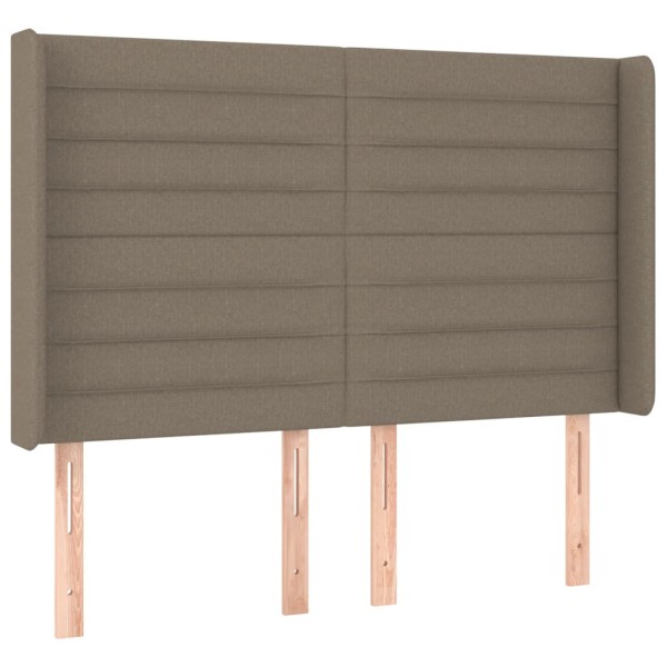 Cabecero con orejas de tela gris taupe 147x16x118/128 cm Cabecero con orejas de tela gris taupe 147x16x118/128 cm