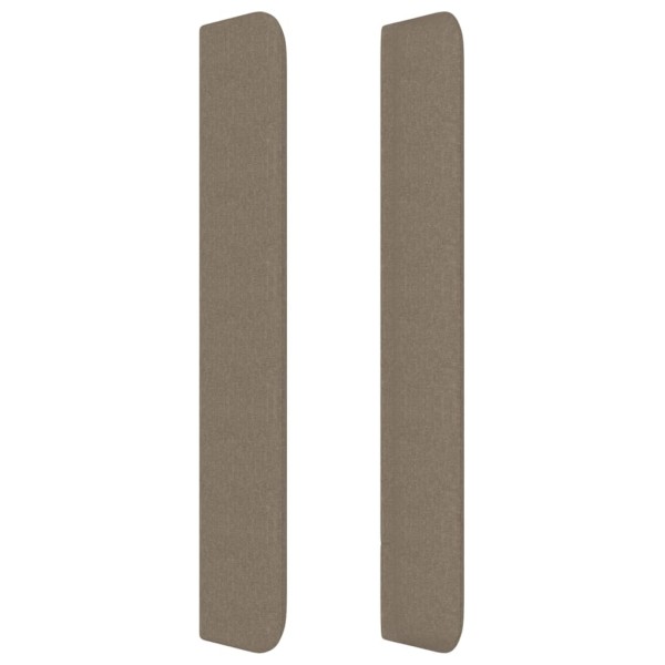 Cabecero con orejas de tela gris taupe 147x16x118/128 cm Cabecero con orejas de tela gris taupe 147x16x118/128 cm