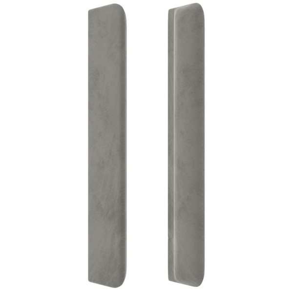 Cabecero con orejas de terciopelo gris claro 103x16x118/128 cm Cabecero con orejas de terciopelo gris claro 103x16x118/128 cm