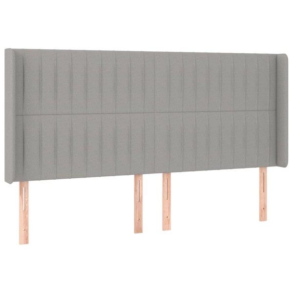 Cabecero con orejas de tela gris claro 163x16x118/128 cm Cabecero con orejas de tela gris claro 163x16x118/128 cm