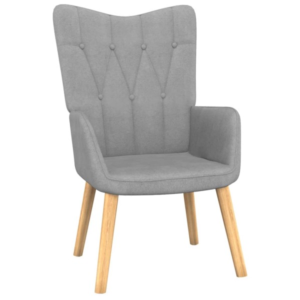 Sillón relax con taburete tela gris claro Sillón relax con taburete tela gris claro