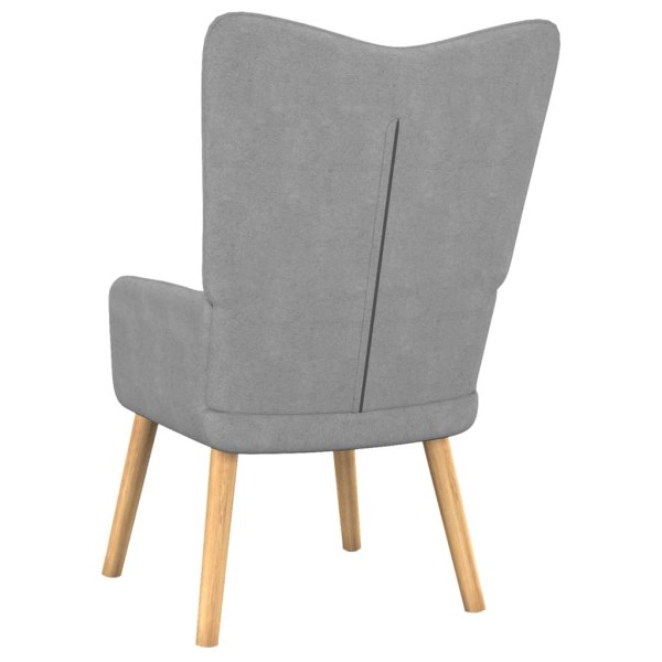 Sillón relax con taburete tela gris claro Sillón relax con taburete tela gris claro