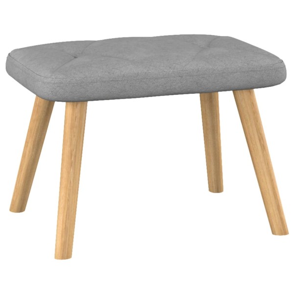 Sillón relax con taburete tela gris claro Sillón relax con taburete tela gris claro