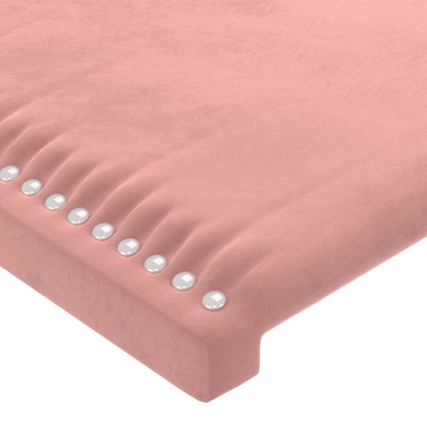 Cabecero con orejas de terciopelo rosa 163x23x118/128 cm Cabecero con orejas de terciopelo rosa 163x23x118/128 cm