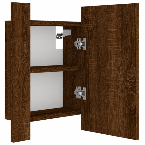 Armario de baño con espejo LED madera marrón roble 40x12x45 cm Armario de baño con espejo LED madera marrón roble 40x12x45 cm