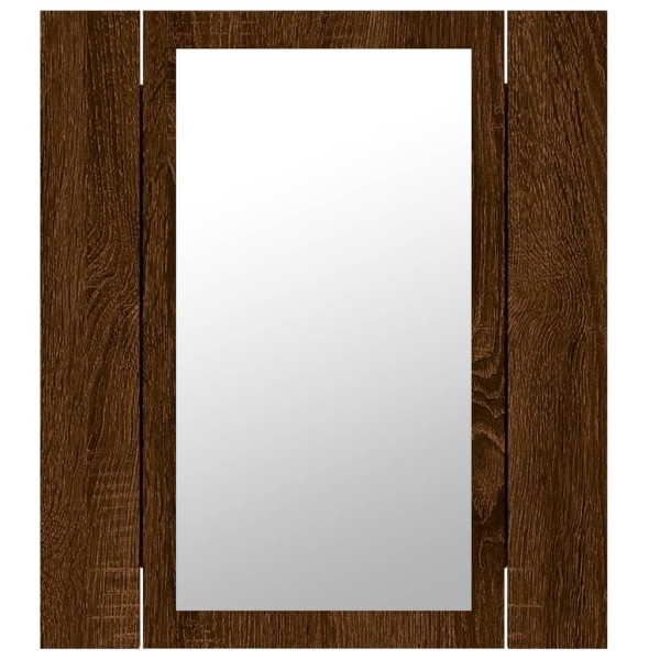Armario de baño con espejo LED madera marrón roble 40x12x45 cm Armario de baño con espejo LED madera marrón roble 40x12x45 cm