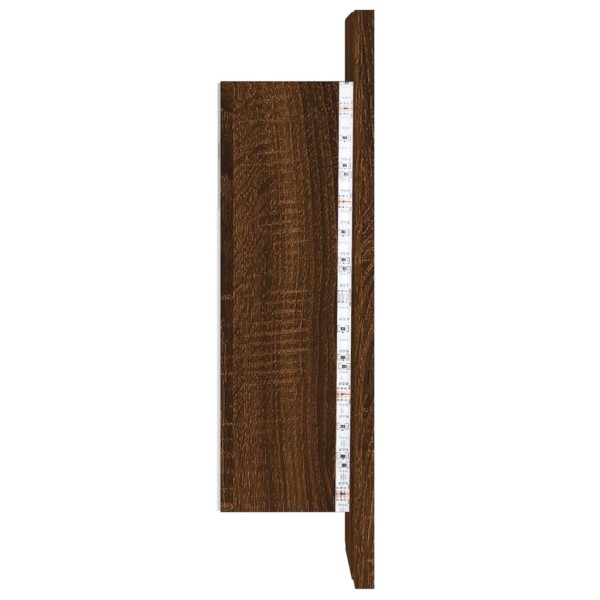 Armario de baño con espejo LED madera marrón roble 40x12x45 cm Armario de baño con espejo LED madera marrón roble 40x12x45 cm