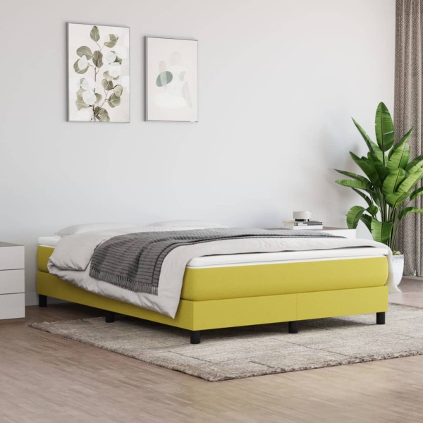 Estructura de cama box spring tela verde 140x190 cm Estructura de cama box spring tela verde 140x190 cm